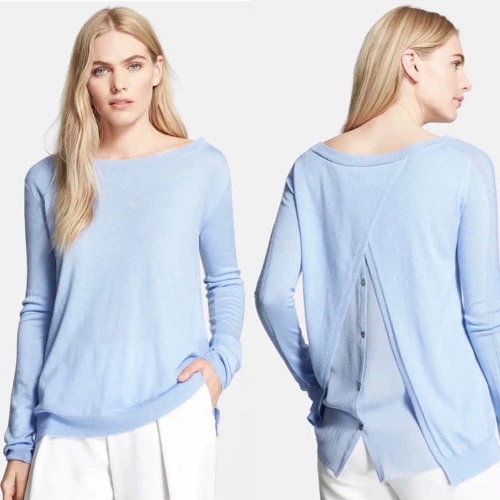 Halston Heritage Draped Button Back Sweater